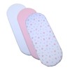 BabyPrem 3 Fitted Cotton Girls Moses Basket Sheets 73-76 x 28-30cm PINK TEDDY