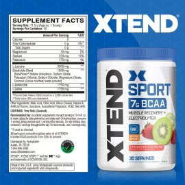 Scivation XTEND BCAA Powder Strawberry Kiwi Splash 30 Servings Sugar Free Electrolytes