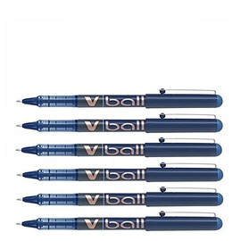 Pilot V-BALL 10 Liquid Ink Rollerball Pen - Blue (Pack of 6)