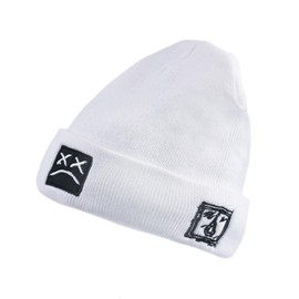 45°LOOKUP CEED Fashion Autumn Winter Warm Beanie Hats Embroidery Cotton Caps Men Women Knitted Hip Hop Hats (US, Alpha, One Size, White1)