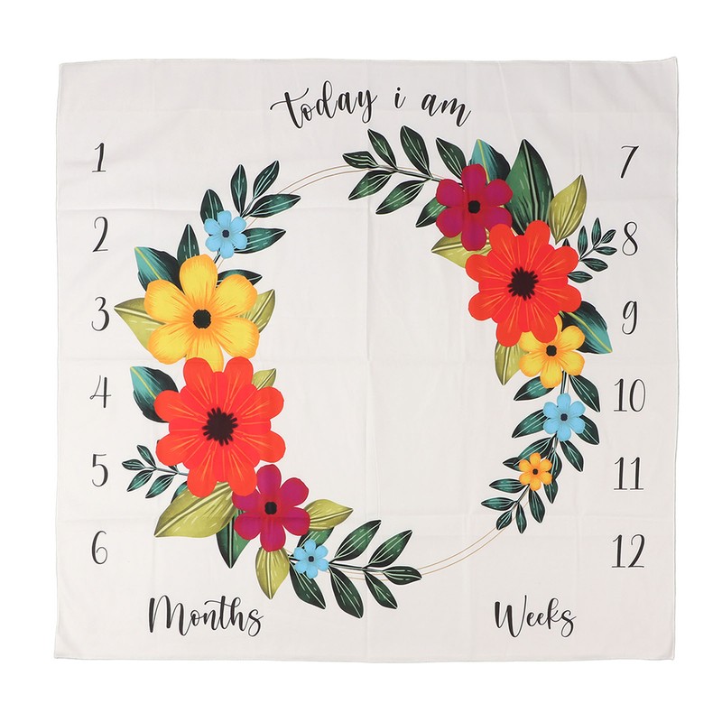 Baby Monthly Milestone Blanket Innovative Decorative Garland Pattern Newborn Photography