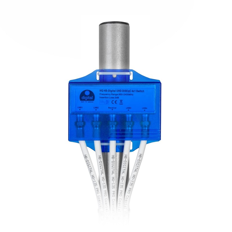 1x HQ DiseqC Switch 4/1 with Weatherproof Housing HB-DIGITAL 4X
