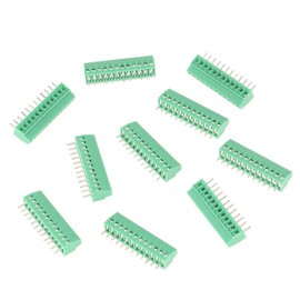 Nikou All Purpose 10 Pieces 12 Pin 2.54mm Low Frequency Distance Green PCB Universal Screw Terminal Block Flame Retardant Terminal Block Connector