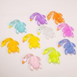 30 Pcs Medium Glow in The Dark 3D Resin Duck Miniature Garden Figurines, Accessories for Decorating DIY Dollhouse Fish Tank Fridge Wall Art, Safe, Durable, Non Fading, Glow In The Dark Decorations