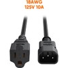 CableCreation [10-Pack] 1 Foot 18AWG Standard Computer Power Adapter Cord
