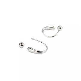 Unbranded Women's Lightweight 925 Silver Plated Teardrop Screw Backs Stud Earrings J1