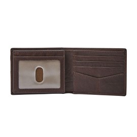 Fossil Mens Neel Leather Bifold Wallet 4.5" L x 0.75" W x 3.5" H, brown