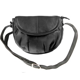Bag Street Small Nappa Leather Shoulder Bag XS, Black/Black