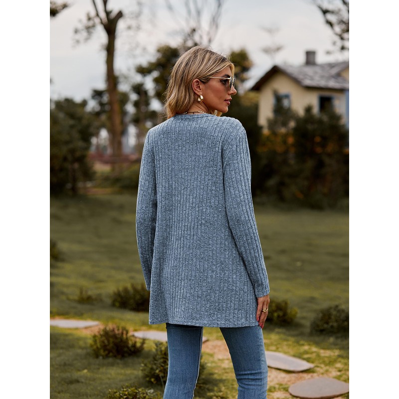 Famulily Women's Long Sleeve Open Front Cardigans, Button Down V