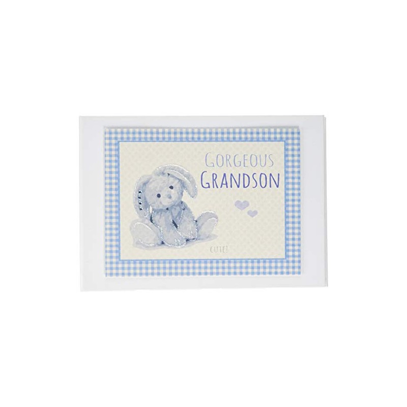 White Cotton Cards Blue 'Gorgeous Grandson' Photo Album (NRB17T), of