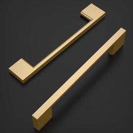 Amerdeco 10 Pack Champagne Bronze Cabinet Pulls 5 Inch(128MM) Hole Centers Kitchen Cabinet Handles Cabinet Hardware Kitchen Handles for Cabinets Cupboard Handles Drawer Pulls ZH0060