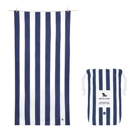 Dock & Bay Beach Towel - Quick Dry, Sand Free - Compact, Lightweight - 100% Recycled - Includes Bag - Cabana - Whitsunday Blue - Extra Large (200x90cm, 78x35)