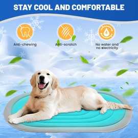 2-in-1 Dog Cooling Mat Large 100×70cm, Durable Pet Mat for Summer & Winter Use, Non-Toxic Cooling Pad with Leakproof & Scratch-Resistant Design, Indoor/Outdoor Bed Mattress for Dogs Cats Puppy Kitten