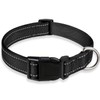 Reflective Dog Collar with Buckle Adjustable Safety Nylon Collars for