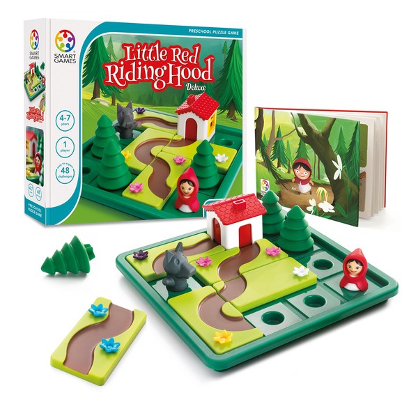 SmartGames Little Red Riding Hood Deluxe Skill-Building Board Game with Picture Book for Ages 4-7