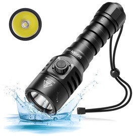 CSTEBOKE Sofirn SD06 Diving Torch, 3200LM, Range 472M, IPX8 Waterproof, STF70 Lamp Beads, 6500K, Aluminium Alloy AL6061-T6, Underwater Lamp with Hand Rope, Lock Mode and Magnetic Switch