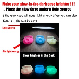 Glow Case for Beats Studio Buds Airtag 2021 Wireless Headphones Charging Box,Glow in The Dark Cover with Anti-Lost Keychain,Glow Green