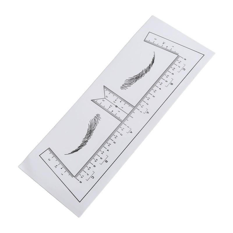 100PCS Eyebrow Ruler Stencils Clear Scale Transparent Adhesive Eyebrow Designer