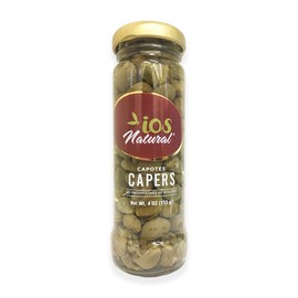 IOS Natural Capotes Capers in Sea Salt, Vegan, Non-GMO, Kosher - 4Oz