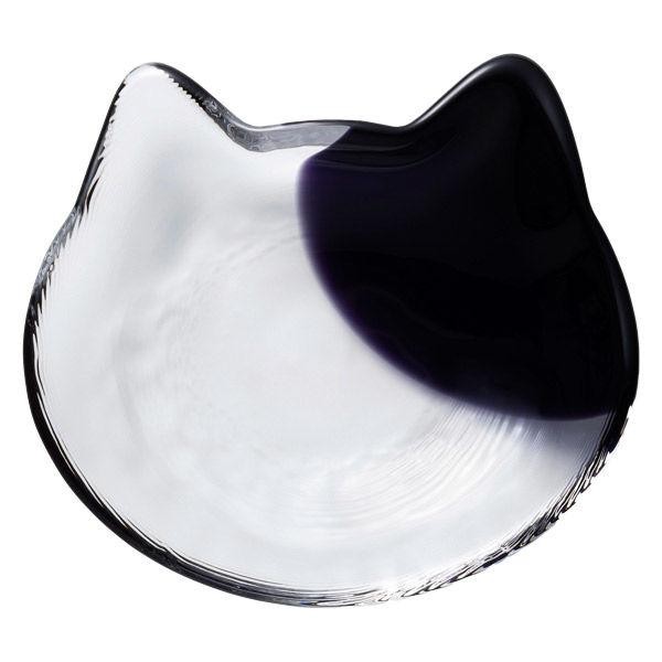 ADERIA Adelia Cocone Cat Glass dish Small plate Black 1 piece Ishizuka Glass
