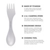 iBasingo 18.5cm Titanium Spork 3 in 1 Camping Cutlery, Blue