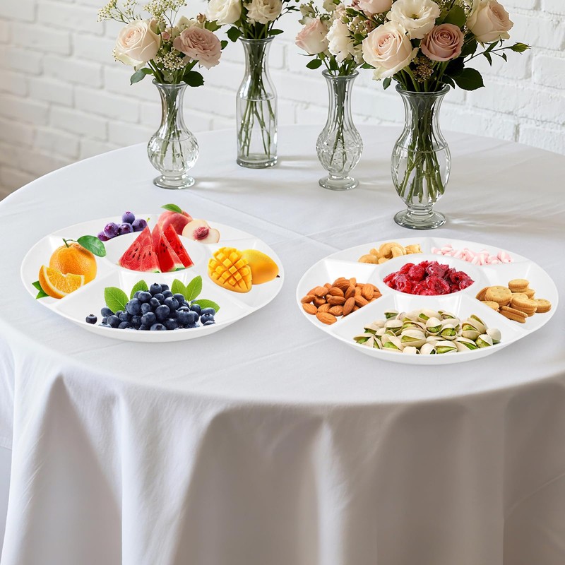 greenandlife 4 Pcs 12.4" Large Divided Serving Trays for Party