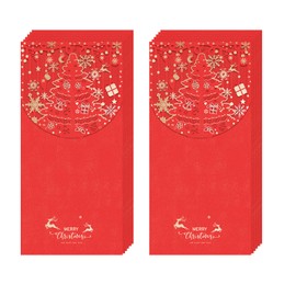 AVERZELLA Christmas Money Holder for Cash Gift 12 Pcs, Xmas Cash Envelopes Money Envelopes with Gold Foil & Laser Cut, Christmas Currency Envelopes Cash Stuffing Envelopes for Cash Gifts (Red))