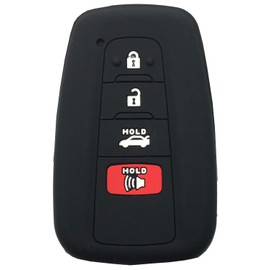 Keyless Entry Protector Remote Silicone Skin Key Fob Cover Case for 2018 Toyota Camry C-HR Prius Highlander Key Fob Shell (Black Red)