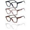 EYEURL 4 Pack Fashion Oversized Reading Glasses for Women Men