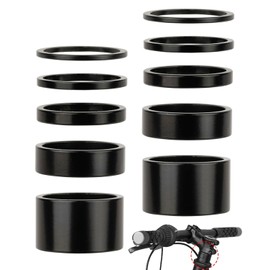 JUKOTA Pack of 10 Bicycle Ahead Stem Spacer, 28.6 mm Aluminium Bicycle Stem Spacer, 2/3/5/10/20 mm Aluminium Plate Spacer, for Road Bikes and Mountain Bikes