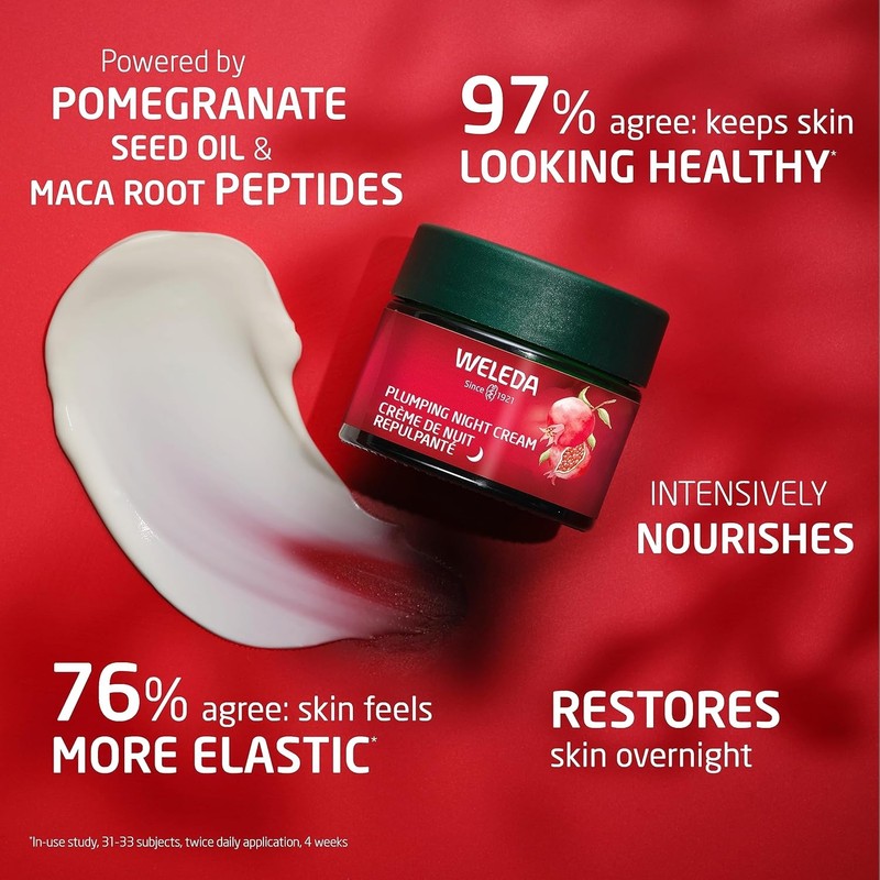 Weleda Face Care Plumping Night Cream Pomegranate Botanical Rich Moisturizer