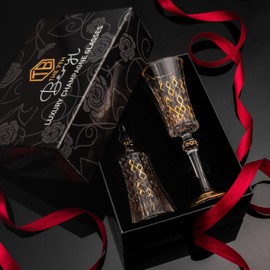 The 7th Beryl Luxury Champagne Glasses Set of 2, Champagne flutes for wedding couples, Champagne Glasses, Thanksgiving, Christmas,Party engagement,Anniversary,Wedding glasses for bride and groom