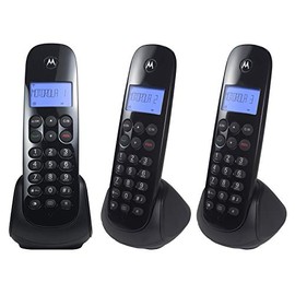 Genérico Teléfonos Inalámbricos M750-3 | con Identificador | 3 Piezas | Color Negro
