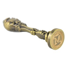 Samyo Wax Seal Sealing Stamp Vintage Classic Old-Fashioned Antique Alphabet Initial Letter Set Brass Color Creative Romantic Stamp Maker (Letter M)