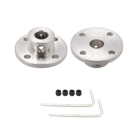 7mm Flange Shaft Fitting 2pcs Rigid Flange Coupling Motor Guide Shaft Coupler Motor Connector for DIY Parts 7mm Inner Diameter with M4 Hex Key Silver Tone