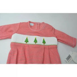 EDGEHILL COLLECTION Knit Smocked Christmas Tree Gown, Long Sleeve, NWT, $52