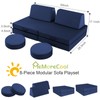 MeMoreCool Modular Kids Couch for Playroom, Navy Foam Play Couch