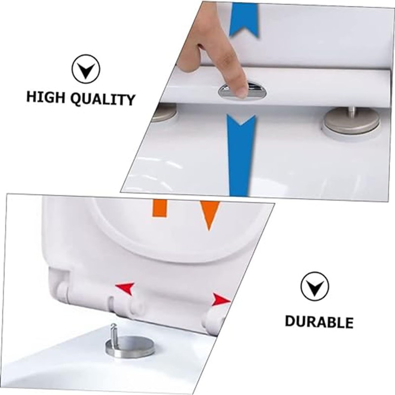 YQkangzhu 4 Pcs Toilet Seat Hinge Fixing, Quick Release Top