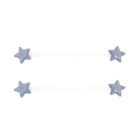 ANCLLO One Pair Star Magnetic Curtain Buckle Silk Holder Tiebacks Shining Curtain Buckle (Silver)