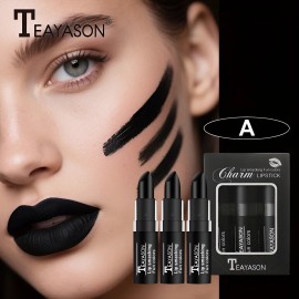 3 Regalos De Lápiz Labial Mate En Negro, Impermeables