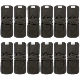 ALVABABY Reusable 5 Layers 12 Pack Inserts with Gussets for Baby Cloth Diaper and Cloth Diapers Covers 12FLN