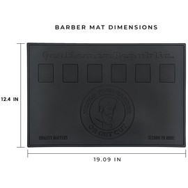Gentlemen Republic Professional Magnetic Barber Mat – Heavy-Duty, Shock-Absorbent Station Mat with 6 Strong Magnets, Premium PVC, Anti-Slip Grip, Fits Clippers & Tools – 12.4" x 19.09"
