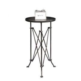 Creative Co-Op Round Metal Accent Table, 25", Bronze