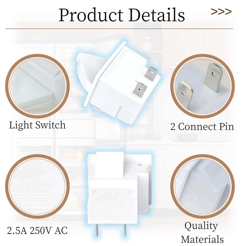 3 - Pack Universal Refrigerator Door Light Switch, 2 -