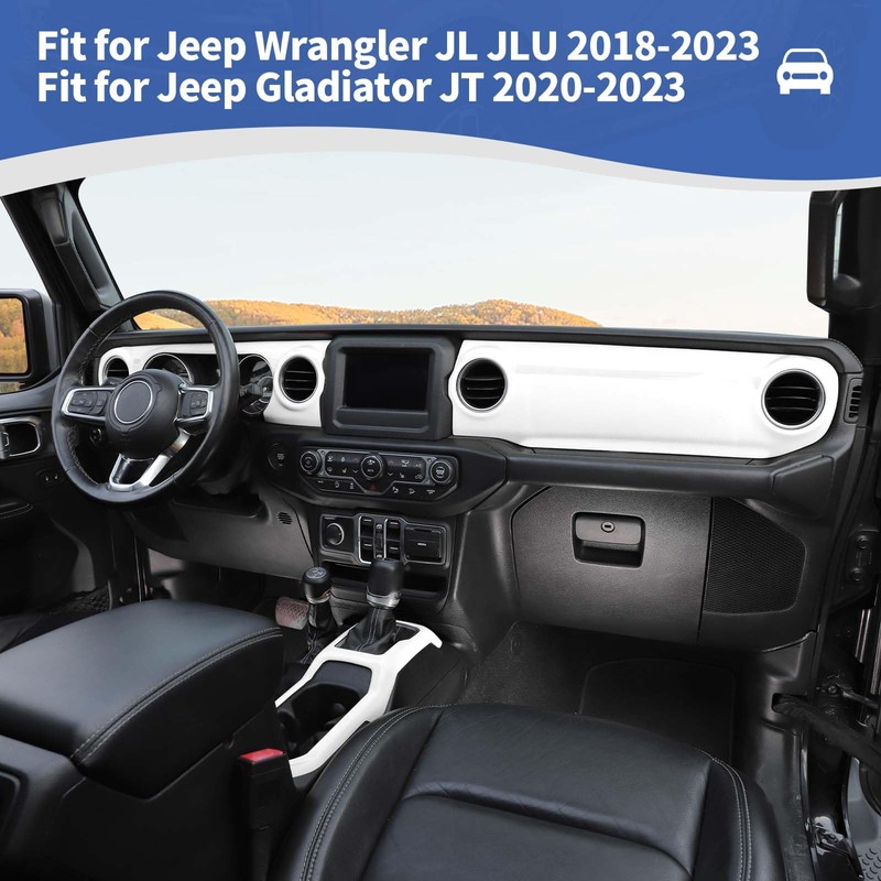 RT-TCZ for Wrangler JL Dash Trim Cover White, Gear Shift