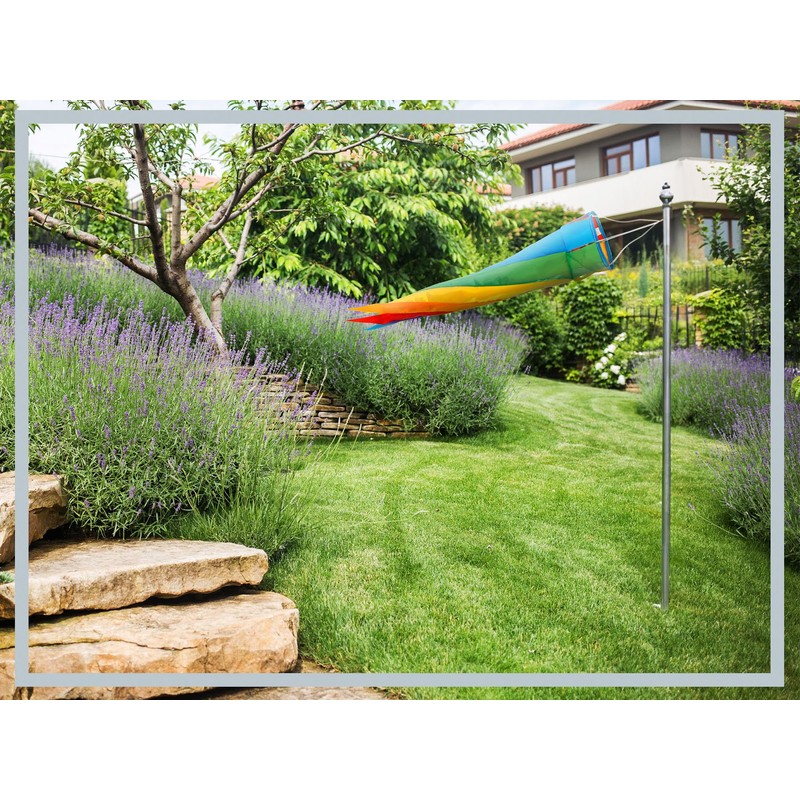 PHENO FLAGS Rainbow Windsock, 95 cm, Colourful Garden Decoration for