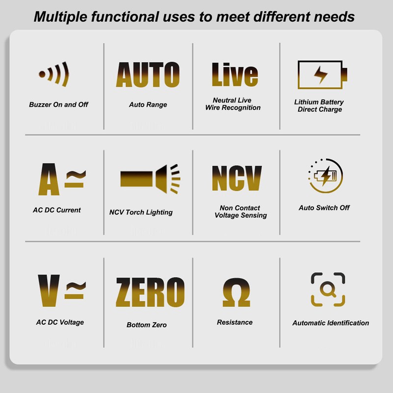 Clamp Multimeter Smart U Shape 3 in 1 High Accuracy