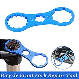 Yuannee Bicycle Front Fork Repair Tool,2PCS Mountain Bike Fork Shoulder Cap Wrench Bicycle Wheel Spanner Double Head Suspension Removal Installation Tool Compatible with Suntop XCM/XCR/XCT/RST(Blue)