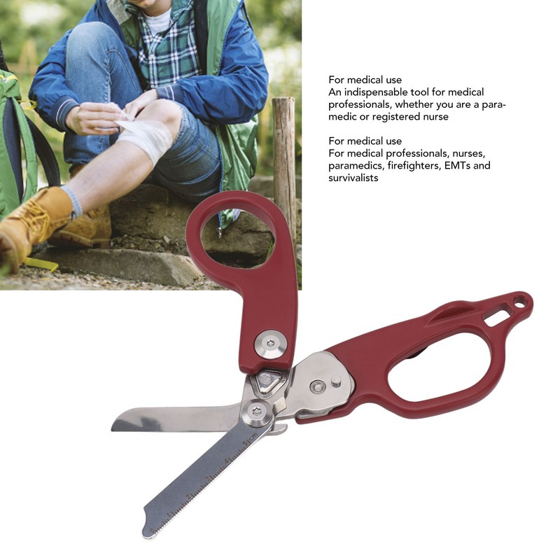 Emergency Response Shears Aluminum Alloy Multifunction Foldable Shears for Indoor