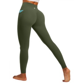 IUGA Invisible Scrunch Butt Lifting Leggings for Women No Front Seam Workout Leggings with Pockets Tummy Control Yoga Pants